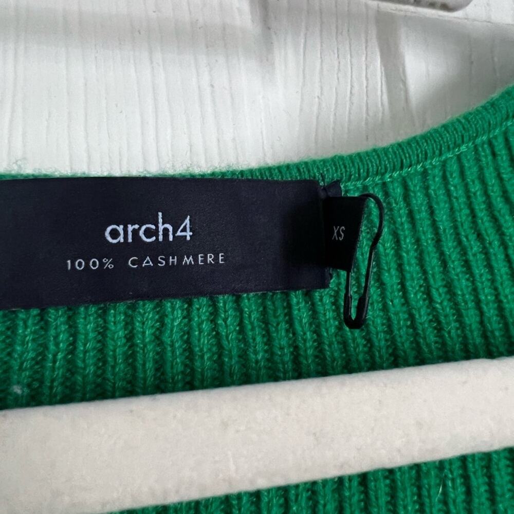 arch4 Cashmere Coco Midi Dress in Emerald Green XS stretch ribbed bodycon - Picture 9 of 16